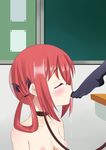  2girls blush breasts eyes_closed foot_licking gabriel_dropout kurumizawa_satanichia_mcdowell leash multiple_girls nipples red_hair saliva shiraha_raphiel_ainsworth small_breasts tongue yuri 