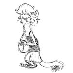  anthro blush clothed clothing disney ermine female fur grivaire looking_back mammal martina_(weaver) monochrome mustelid pack_street purse solo zootopia 