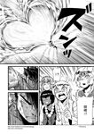  chinese circlet comic dust_cloud genderswap genderswap_(mtf) greyscale hairband heart highres horns journey_to_the_west monochrome otosama ponytail punching sha_wujing skull_necklace sun_wukong translated yulong_(journey_to_the_west) zhu_bajie 