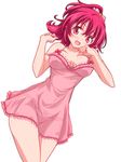  aida_mana bow bow_bra bow_panties bra breasts chemise dokidoki!_precure frilled_bra frills half_updo kikuchi_tsutomu lace lace-trimmed_bra lace-trimmed_panties lingerie looking_at_viewer medium_breasts open_mouth panties pink_bow pink_bra pink_eyes pink_hair pink_panties precure see-through short_hair simple_background smile solo strap_slip underwear white_background 