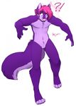  2016 ?! anthro canine chest_tuft fur hair male mammal nude redpixie simple_background solo surprise tuft 