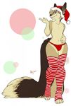  animal_genitalia anthro balls bulge canine christmas clothing fur girly hair hat holidays legwear male mammal osiris_henschel redpixie santa_hat sheath smile solo standing thick_thighs thigh_highs underwear wide_hips 