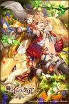  age_of_ishtaria animal animal_ears blonde_hair fang gloves highres mizushirazu navel official_art open_mouth original paw_gloves paws red_eyes short_hair_with_long_locks solo thighhighs 