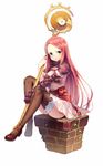  armor blush breasts final_fantasy final_fantasy_tactics final_fantasy_tactics_advance full_body green_eyes hair_ornament hairclip long_hair pink_hair reimin ritz_malheur skirt small_breasts solo thighhighs 