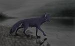  ambiguous_gender black_nose canine detailed_background digital_media_(artwork) dsw7 feral fox mammal nude paws solo standing 
