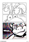  anthro anthrofied begging black_and_white blush bowser clothing collar comic dialogue dizzy duo english_text flying_sweatdrops forced gloves koopa line_art male male/male mario_bros monochrome motion_lines muskie naughty_face nintendo nipples nude psychedelic scalie scared smile smirk speech_bubble spiked_collar spikes struggling sweat sweatdrop text tolok video_games wide_eyed yoshi 