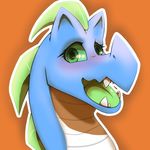  alligator blue_skin crocodilian cute female green_tongue icon kaenidi kali_(kaenidi) reptile scalie smile solo 