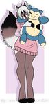  anthro canine clothed clothing dtalvi female mammal plushie smile solo standing tongue tongue_out wide_hips 