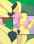  2016 animal_genitalia animal_penis balls black_balls black_penis blush clenched_teeth colored comic day detailed_background dickgirl english_text equine equine_penis erection eyes_closed feathered_wings feathers feral flared_penis fluttershy_(mlp) friendship_is_magic hi_res intersex looking_pleasured mammal masturbation my_little_pony nude outside pegasus penile_masturbation penis precum sitting skoon solo spread_legs spread_wings spreading teeth text two-handed_masturbation wing_boner wings 