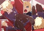  blonde_hair blue_eyes blue_skirt blue_sweater blush braid breasts closed_eyes closed_mouth clothed_masturbation comic commentary_request couch darjeeling day door emblem exhausted female_orgasm fingering french_braid girls_und_panzer hand_on_own_stomach indoors knees_together_feet_apart large_breasts legs_up long_sleeves lying masturbation masturbation_through_clothing miniskirt motion_lines nose_blush on_back on_couch open_mouth orgasm panties panties_under_pantyhose pantyhose pantyshot pantyshot_(lying) saliva shikei short_hair skirt solo st._gloriana's_(emblem) st._gloriana's_school_uniform sunlight sweater teardrop trembling underwear upskirt white_panties wince wooden_floor 