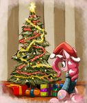  2016 christmas christmas_tree clothing equine friendship_is_magic hat holidays horse mammal my_little_pony otakuap pinkie_pie_(mlp) pony santa_hat solo sweater tree 