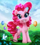  2017 balloon blue_eyes equine female friendship_is_magic hair horse imalou mammal my_little_pony pink_hair pinkie_pie_(mlp) pony solo 