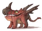  dragon horn iguanamouth open_mouth quadruped scalie side_view smile waddling_head 