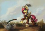  2016 armor asimos axe barbarian boots clothing equine female fluttershy_(mlp) footwear friendship_is_magic mammal melee_weapon my_little_pony pegasus solo weapon wings 