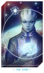  alien alteya armor asari blue_eyes blue_skin card female humanoid liara mass_effect not_furry solo space tarot_card video_games 