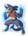  fak&eacute;mon fusion garchomp hybrid lucario molochtdl nintendo pok&eacute;mon red_eyes sharp_teeth spikes teeth video_games 