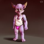  absurd_res alternate_version_available anthro athletic barefoot bulge clothing digital_media_(artwork) fan_character front_view furfit hi_res jockstrap league_of_legends looking_at_viewer male mammal muscular nipples pecs pink_underwear pyrite_(yordle) raised_eyebrow scar shirt signature solo standing tank_top tattoo underwear video_games yordle 