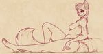  anthro breasts feline female kriticalerror looking_at_viewer mammal nipples nude overweight sitting sketch smile solo 