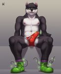  abs briefs canine clothed clothing crisp_the_wolf embarrassed glowing legwear magic mammal muscular navel nipples pecs rov signature sitting sneakers socks solo spread_legs spreading sweat sweatdrop tenting topless underwear wolf 