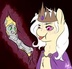  cape clothing crown equine horse internal mammal micro my_little_pony neck_bulge pony saliva trickypup vore 