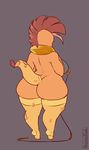  2017 anthro anthrofied big_breasts big_butt breasts butt clothing english_text female hair hi_res huge_breasts huge_butt legwear liveforthefunk long_hair mostly_nude nintendo orange_skin pok&eacute;mon pok&eacute;morph red_hair scrafty side_boob signature solo text thick_thighs torn_clothing video_games wide_hips 