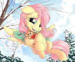  2017 absurd_res cloud cutie_mark equine eyelashes feathered_wings feathers female feral fluttershy_(mlp) friendship_is_magic hair hi_res hooves long_hair looking_at_viewer mammal mrardilla my_little_pony open_mouth outside pegasus pink_hair solo teddy_bear tree wings 