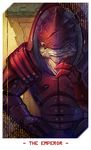  alien alteya anthro armor card krogan male mass_effect red_eyes scales scalie scar solo tarot_card urdnot_wrex video_games 