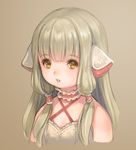  brown_eyes brown_hair chii chobits crossover final_fantasy final_fantasy_xiv highres lalafell long_hair open_mouth robot_ears solo upper_body very_long_hair yamori_(stom) 