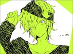  1boy eye_closed facial_mark green hairband headphones kagerou_project konoha_(kagerou_project) long_hairs 