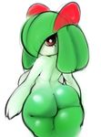  big_butt butt eyelashes female green_hair hair kirlia looking_back nintendo plantpenetrator pok&eacute;mon pok&eacute;morph red_eyes short_stack sketch video_games 