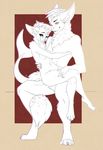  anthro breasts canine duo female fish fur hair hug hybrid kriticalerror male mammal marine navel nude shark slightly_chubby smile 