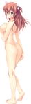  :o absurdres ass barefoot breasts brown_hair ero_mangaka-san_to_binbou_shimai full_body highres large_breasts long_hair nipples nude official_art purple_eyes solo suzuki_aina tamahiyo transparent_background two_side_up 