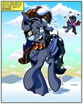  bat_pony duo eyelashes eyes_closed eyewear fan_character feral glasses gray--day hair hooves my_little_pony one_panel_comic open_mouth pale_eyes scarf smile teeth tongue 