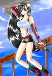  1girl black_hair breasts final_fantasy final_fantasy_vii kei_akino large_breasts long_hair red_eyes tifa_lockhart 