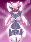  abstract_background anthro anthrofied areola armpits arms_above_head babydoll big_areola big_breasts big_eyes blush breasts clothed clothing diamond_(gem) diancie digital_drawing_(artwork) digital_media_(artwork) elbow_gloves english_text eyebrows eyelashes female front_view garter_belt garter_straps gem gloves gold_(metal) gradient_background grey_skin hands_behind_head happy inviting legendary_pok&eacute;mon legs_together legwear looking_at_viewer nintendo nipples no_underwear non-mammal_breasts pink_background pink_nipples pink_sclera pinup pointy_ears pok&eacute;mon pose pussy raised_eyebrows razplus red_eyes shaded shadow sheer_clothing shiny signature simple_background smile solo standing stockings stylized_pubes text translucent transparent_clothing video_games 