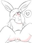 anthro blush bodily_fluids clothing cowgirl_position cum cum_in_pussy cum_inside duo female female_on_top from_front_position genital_fluids heart_symbol hi_res lagomorph leporid mammal on_bottom on_top rabbit ram_g_thunder red_eyes sex sketch