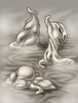 ambiguous_gender amorphous blob_creature bodily_fluids breasts featureless_breasts flesh_creature fog genitals group headless hi_res pale_skin pussy suggestive suggestive_fluid taraelblackwing tentacles trio unknown_species unusual_anatomy unusual_genitalia vein what