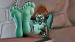 16:9 3d_(artwork) anthro barefoot black_body black_fur blender_(software) canid canid_demon canine cerberus cerberus_(fortnite) claws clothed clothing crossed_legs demon digital_media_(artwork) epic_games european_mythology feet foot_fetish foot_focus fortnite fortnite:_battle_royale fur genitals glowing greek_mythology hellhound hi_res looking_at_viewer male mammal multi_head muscular mythological_canine mythological_creature mythology partially_clothed pecs penis soles solo teal_eyes toes twintails3d widescreen