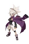  1boy dark_persona demon_boy disgaea disgaea_rpg full_body harada_takehito male_focus mao_(disgaea) mao_(mao_xeno) official_art pointy_ears red_eyes shoelaces shoes shorts solo transparent_background white_hair 