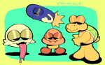 ambiguous_gender animate_inanimate anthro biped boo_(mario) bullet_bill fangs ghost goomba group koopa legless mario_bros nintendo open_mouth open_smile oquanaut scalie shell smile spirit tail teeth tongue tongue_out