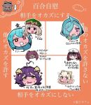  ... 6+girls ahoge aimitsu_(ibityuttyu) akoya_matama anemo_nemo anger_vein araga_kiwi black_hair blonde_hair blue_hair blush bow brown_hair chart drill_hair drooling embarrassed floating_head flying_sweatdrops forward_facing_horns hair_bow hair_over_one_eye hanabishi_haruka hat hood leberblume leoparde_(mahou_shoujo_ni_akogarete) loco_musica long_hair magia_azure magia_baiser magia_magenta magia_sulfur mahou_shoujo_ni_akogarete medium_hair military_hat minakami_sayo morino_korisu multiple_girls nero_alice pink_eyes spoken_ellipsis star-shaped_pupils star_(symbol) sweat symbol-shaped_pupils tenkawa_kaoruko translation_request yellow_eyes 