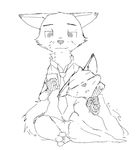  anthro arm_around_shoulders canine clothed clothing disney duo eyes_closed female fox fur half-closed_eyes hi_res looking_down male mammal monochrome necktie nick_wilde phone rosie_(zootopia) size_difference sleeping zhan zootopia 