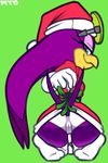  2017 absurd_res avian bird butt camel_toe christmas clothed clothing eyewear female flat_chested glasses gloves hat hi_res holidays legwear looking_at_viewer marthedog mistletoe panties plant smile socks solo sonic_(series) sonic_riders swallow_(bird) thigh_highs underwear wave_the_swallow 