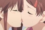  2girls animated animated_gif brown_hair eyes_closed hair_ornament incest kiss kissxsis multiple_girls siblings sisters suminoe_ako suminoe_riko tongue twins yuri 