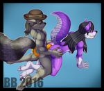  2016 4_toes 5_fingers 5_toes anthro biceps black_fur black_hair blackbear brown_eyes butt butt_grab canine cigar clothed clothing cowboy cowboy_hat digital_media_(artwork) dog duo erection erection_under_clothes eyewear feet fluffy fluffy_tail footwear fur girly grey_fur grin grinding hair hand_on_butt happy hat headgear hindpaw humanoid_feet husky long_hair male male/male mammal mask multicolored_fur naughty_face nude object_in_mouth paws penis pink_penis pose purple_fur raccoon ranged_weapon sharp_teeth sly_cooper_(series) smile smoking soles squeezing teeth tennessee_kid_cooper toe_curl toes two_tone_fur varh video_games watermark weapon western white_fur 