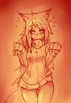  animal_humanoid bottomless breasts canine clothed clothing female fox hair humanoid inner_ear_fluff long_hair looking_at_viewer mammal monochrome pussy pussy_juice sketch slim smile solo standing sub-res suzu_(sub-res) sweater 