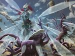  attack eldrazi female group ice impalement johann_bodin magic magic_the_gathering marine merfolk official_art solo_focus staff 