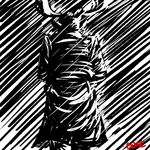  anthro boreoboros cervine clothed clothing disney fan_character hi_res horn mammal maurice_fournier monochrome moose noir raining signature solo trenchcoat zootopia 