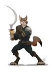  anthro canine clothing coyote furrybob mammal medieval melee_weapon ochropus sword weapon 