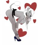  &lt;3 ass_up bent_over big_breasts bow breasts canine clothing collar dog female footwear fur hair hanging_breasts high_heels holidays huge_breasts invalid_tag lapdog lovely lupusnoctis mammal pinup poodle pose prunella pumps ribbons sash shoes valentine&#039;s_day voluptuous white_fur white_hair 